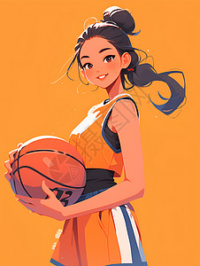 快乐篮球少女背景图片