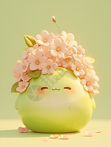 花冠绿球可爱的形象高清图片