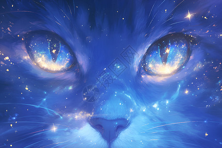 闪耀梦幻的猫咪背景图片