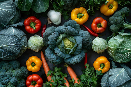 新鲜营养的蔬菜背景图片