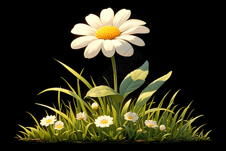 盛开的雏菊花朵背景图片