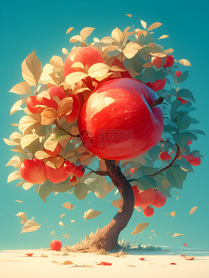 奇幻的艺术苹果树图片