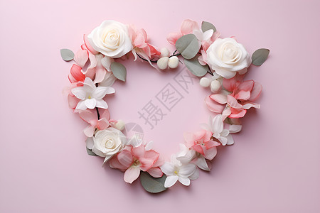 粉色玫瑰花环背景图片