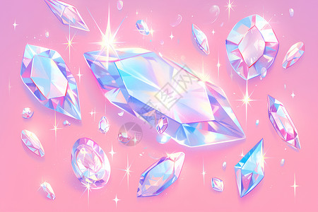 粉色钻石水晶壁纸背景图片