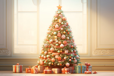 圣诞树上的铃铛背景图片