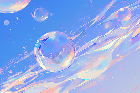 水泡图片漂浮的水泡插画