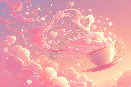 梦幻咖啡杯背景图片