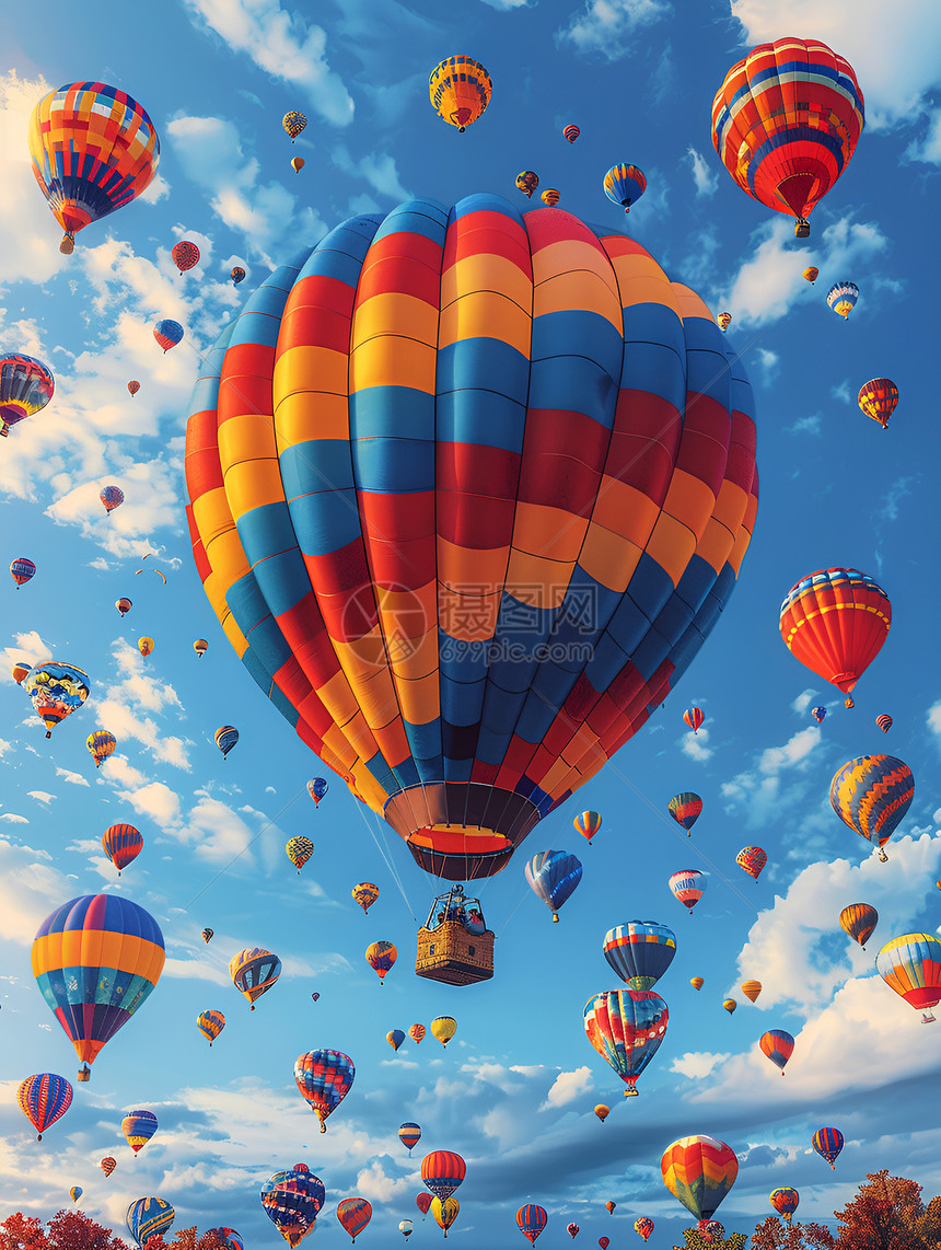 五彩斑斓的热气球图片