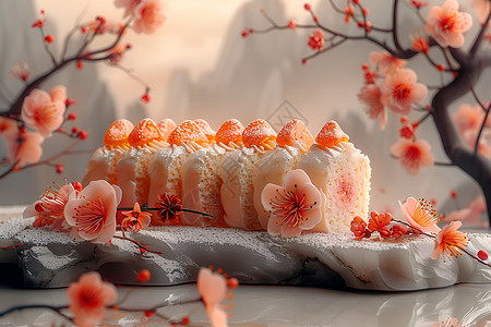 糖霜蛋糕鲜花蛋糕设计图片