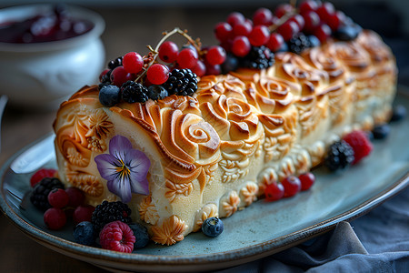 面包奶油健康蛋糕卷设计图片