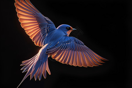展开翅膀的小鸟背景图片