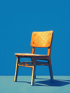 实木多层板阳光下的木椅插画