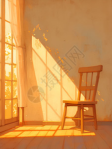 木制椅子在房间里背景图片