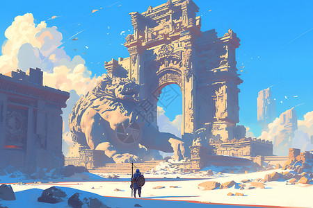 神秘废墟中的游戏之旅背景图片