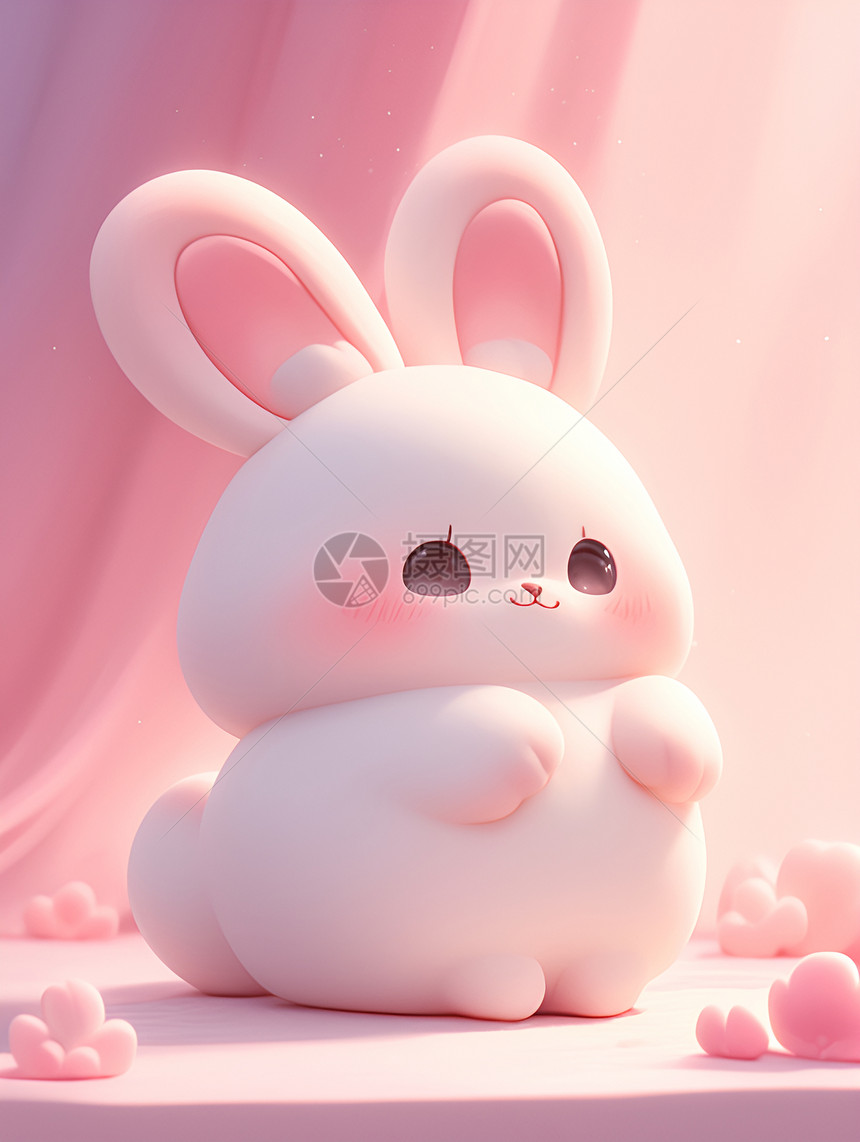 粉色卡通兔子图片