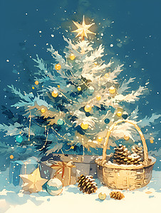 一棵圣诞树背景图片