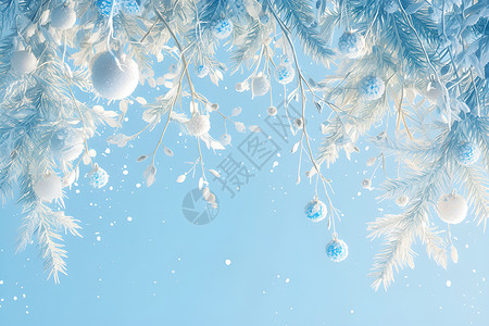 雪里冰雪世界里的树木插画