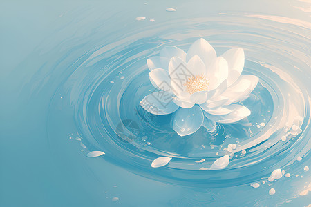 水中漂浮花瓣背景图片
