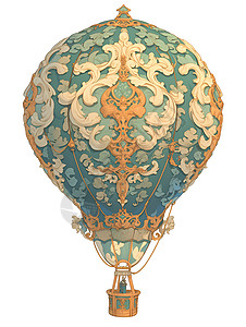 华丽装饰的热气球背景图片