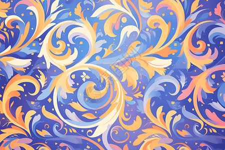 独立素材色彩律动缤纷的抽象绘画独立墙纸插画