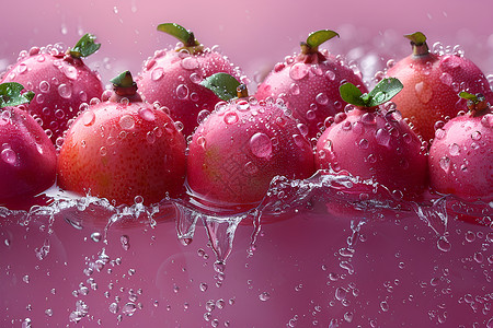 美味的红色水果背景图片