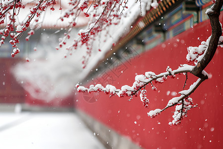 冰雪覆盖的紫禁城背景图片