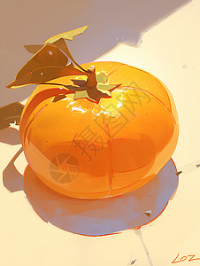 一个美味的柿子背景图片