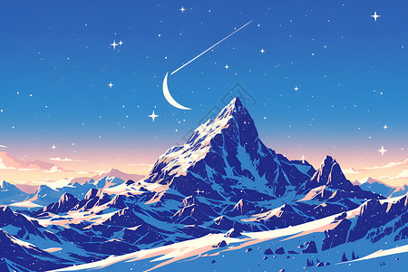 梦幻的雪山奇景背景图片