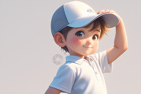 棒球男孩阳光下的棒球少年插画