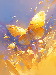 金色蝴蝶的光芒背景图片