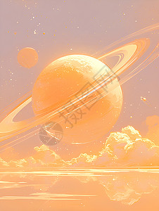 星空下的土星之旅背景图片