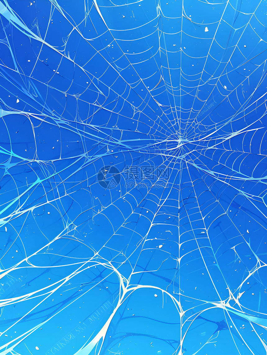 蓝天下的蜘蛛网图片