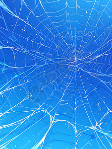 蜘蛛网线条蓝天下的蜘蛛网插画