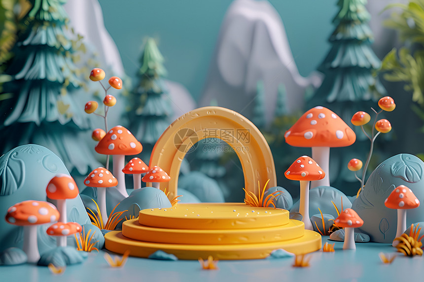 仙境童话蘑菇图片