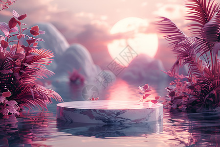 梦幻圆形素材缤纷梦幻中的水景设计图片