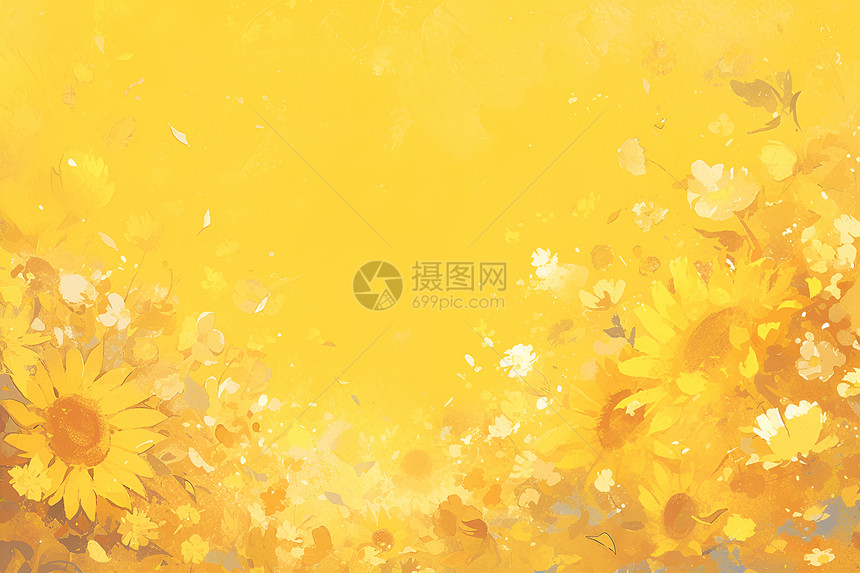 美丽的黄色鲜花背景图片
