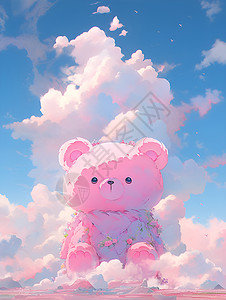 云中的熊背景图片