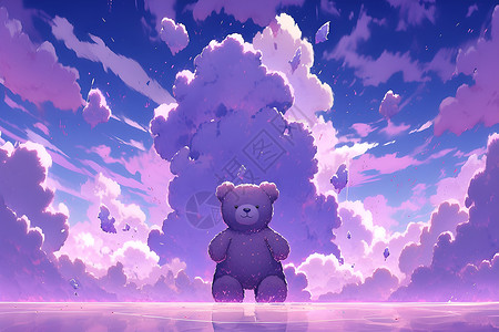 紫色毛绒熊背景图片