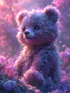 紫色的大熊背景图片