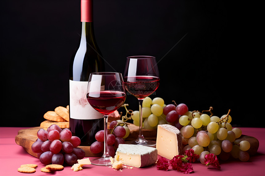 葡萄和酒图片