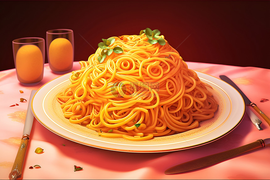 盘子中的意大利面图片