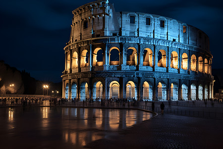 古罗马的夜晚背景图片