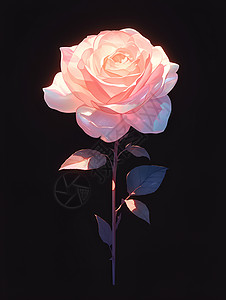 娇滴的粉玫瑰黑色背景中的粉玫瑰插画
