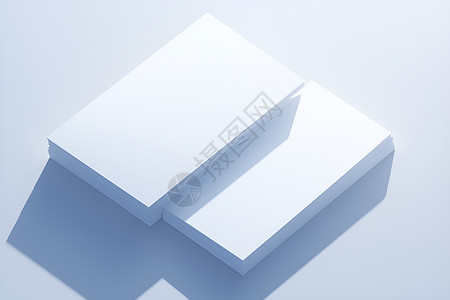 简洁纯色背景蓝色阴影下的白色方块设计图片