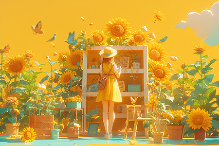 向阳的黄金之花背景图片