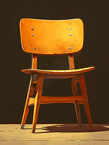 黑色木质靠椅木质椅子的简约优雅插画