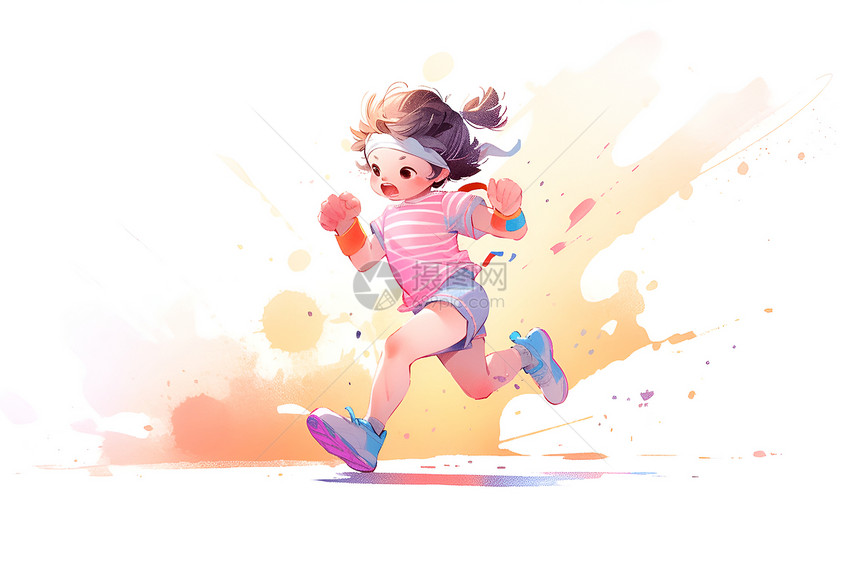 少女奔跑的活力图片