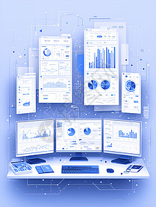 平面插图风格的报表背景图片