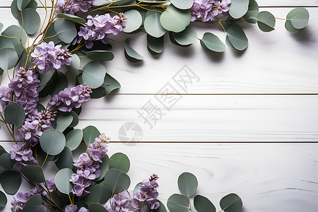 紫色枝桠花环紫色艺术花环背景