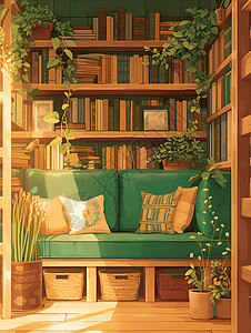 书房的沙发背景图片